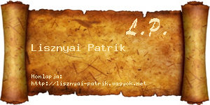 Lisznyai Patrik névjegykártya
